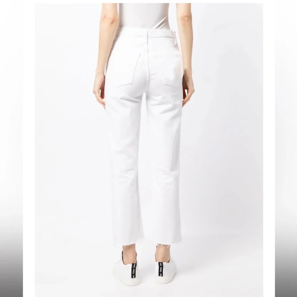 Re/done new with tags size 23 white destroyed 70’s stove pipe cropped jeans - Picture 5 of 14